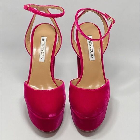 Aquazzura So High Velvet Platform Pumps size 37 - Picture 3 of 10